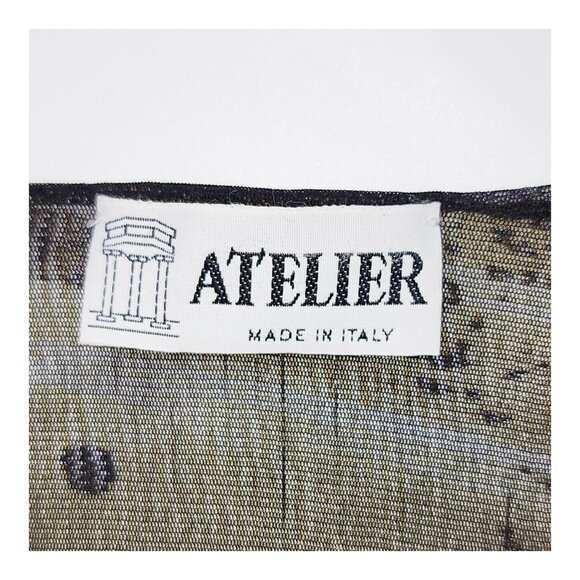 ATELIER Floral Print Mesh Wrap Crop Top Made in Italy - Picture 8 of 9